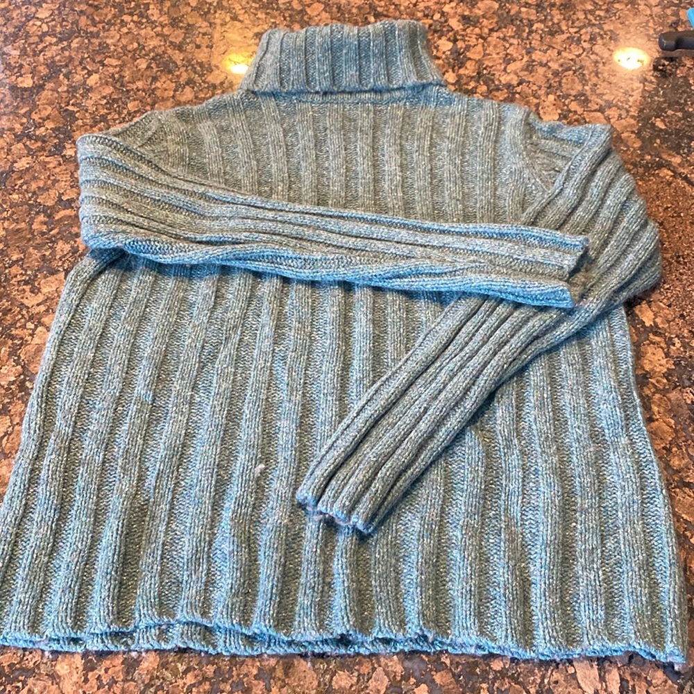 Green Turtle neck sweater gently warn.